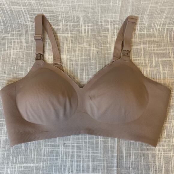 Momcozy Beige Seamless Nursing Bra Breastfeeding Size Large - Picture 1 of 7